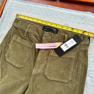 Veronica beard stretch olive green corduroy wide leg Jean 2023